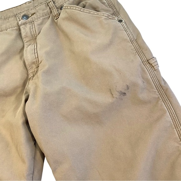 Wrangler Fleece Lined Tan Carpenter Work Outdoor Pants, Size 34x30 - Picture 2 of 10